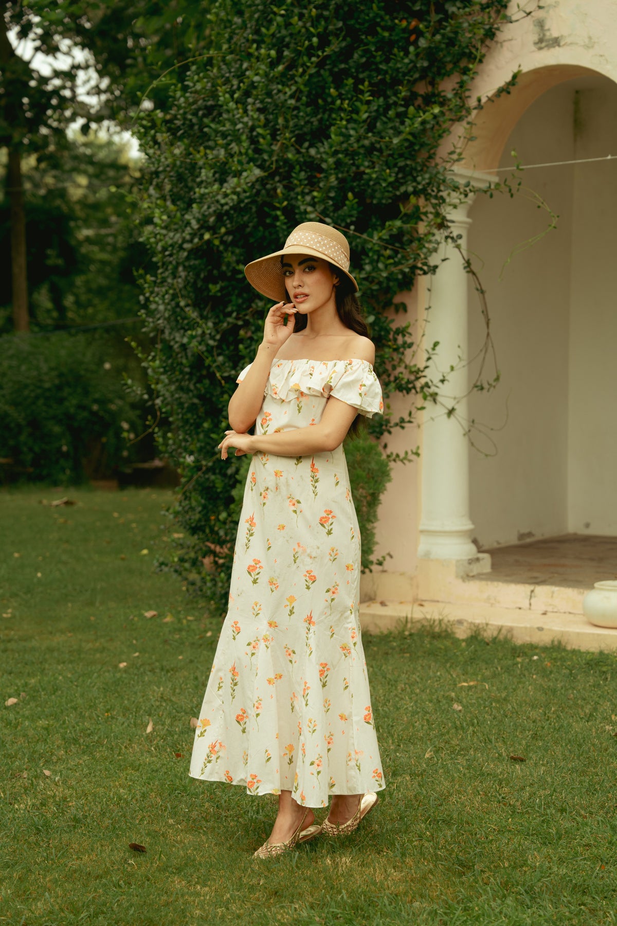 Off Shoulder Meadow Maxi