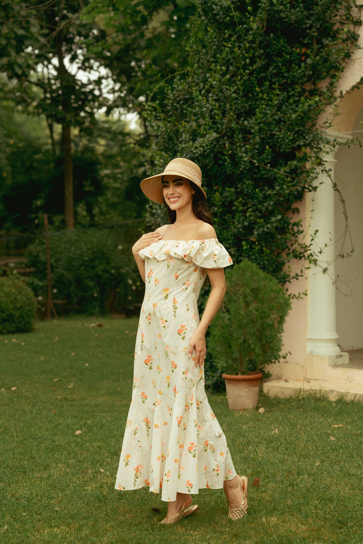 Off Shoulder Meadow Maxi