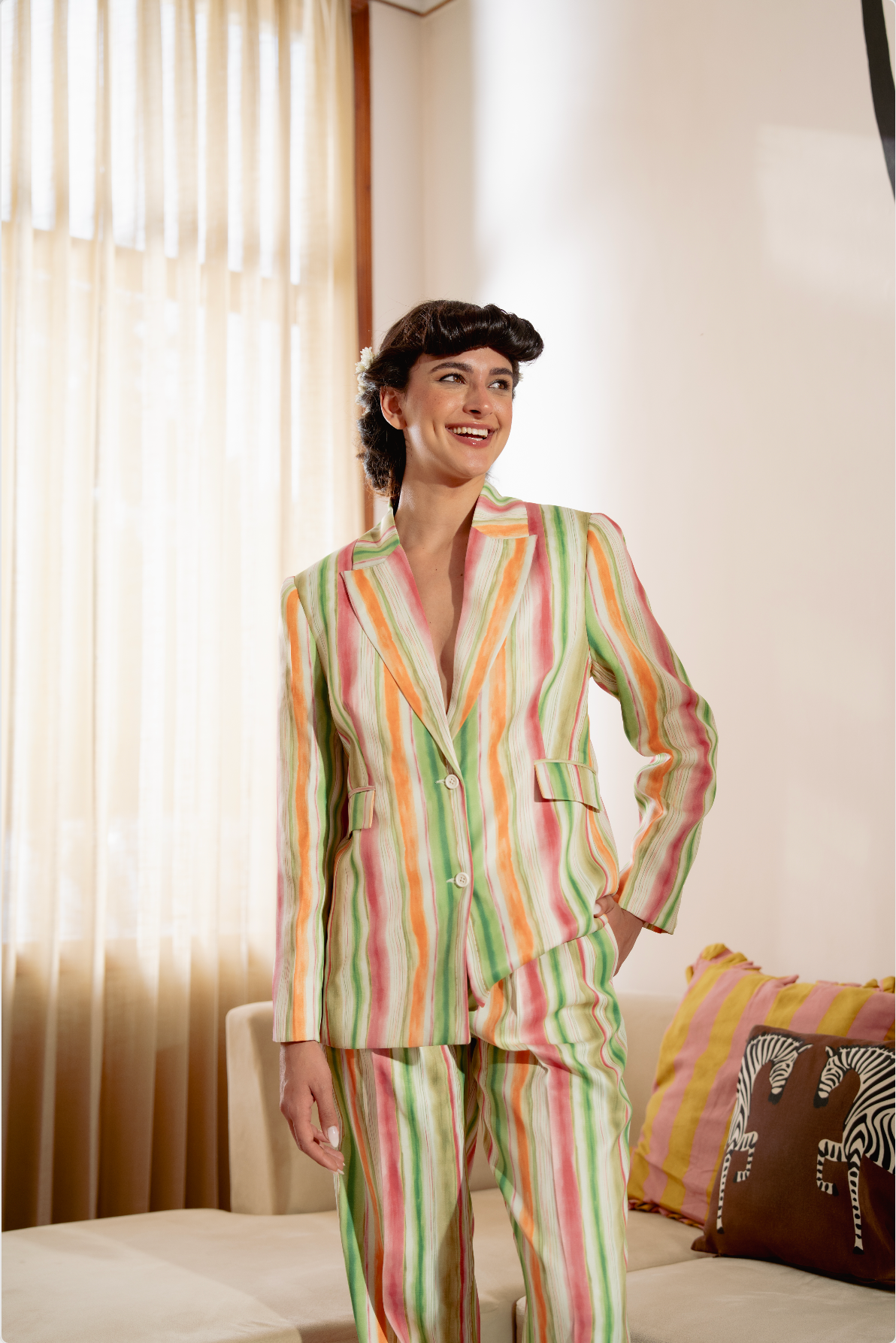 Sorbet Stripes Blazer Set