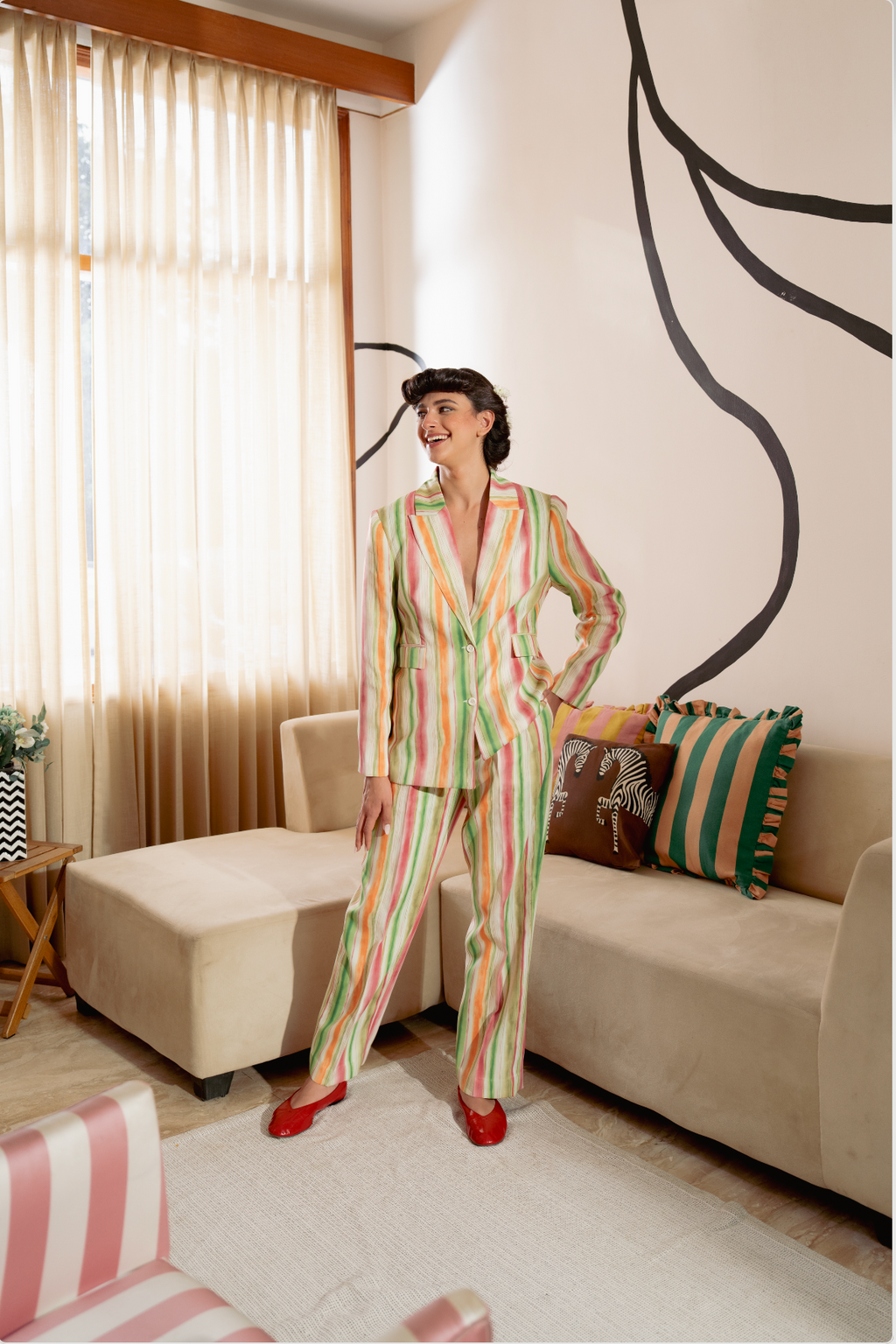 Sorbet Stripes Blazer Set