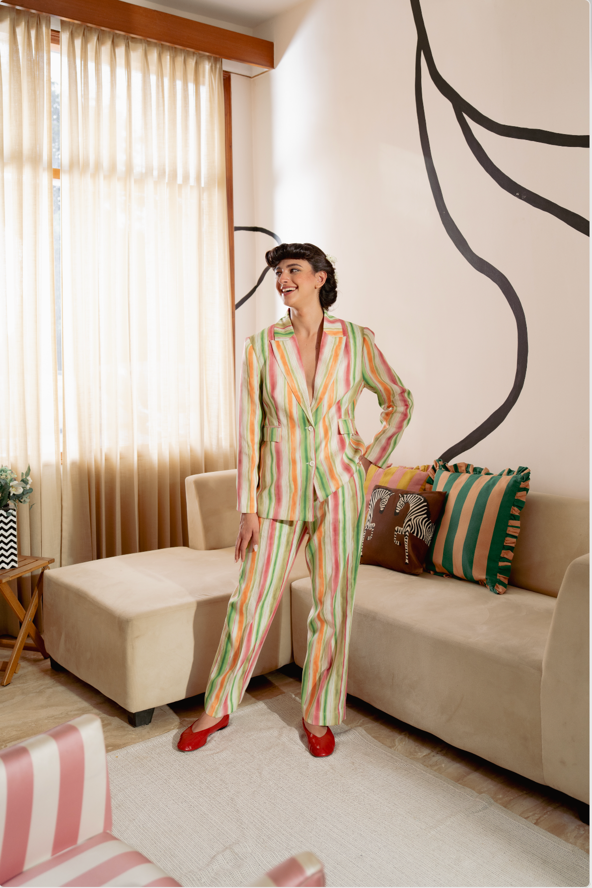 Sorbet Stripes Blazer Set