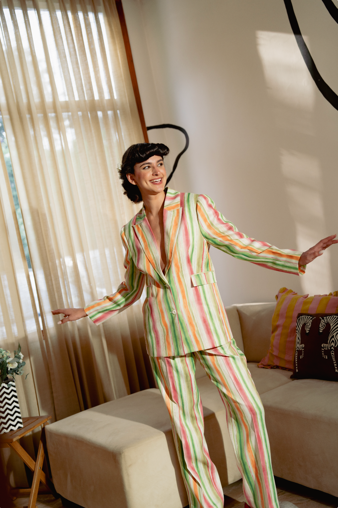 Sorbet Stripes Blazer Set