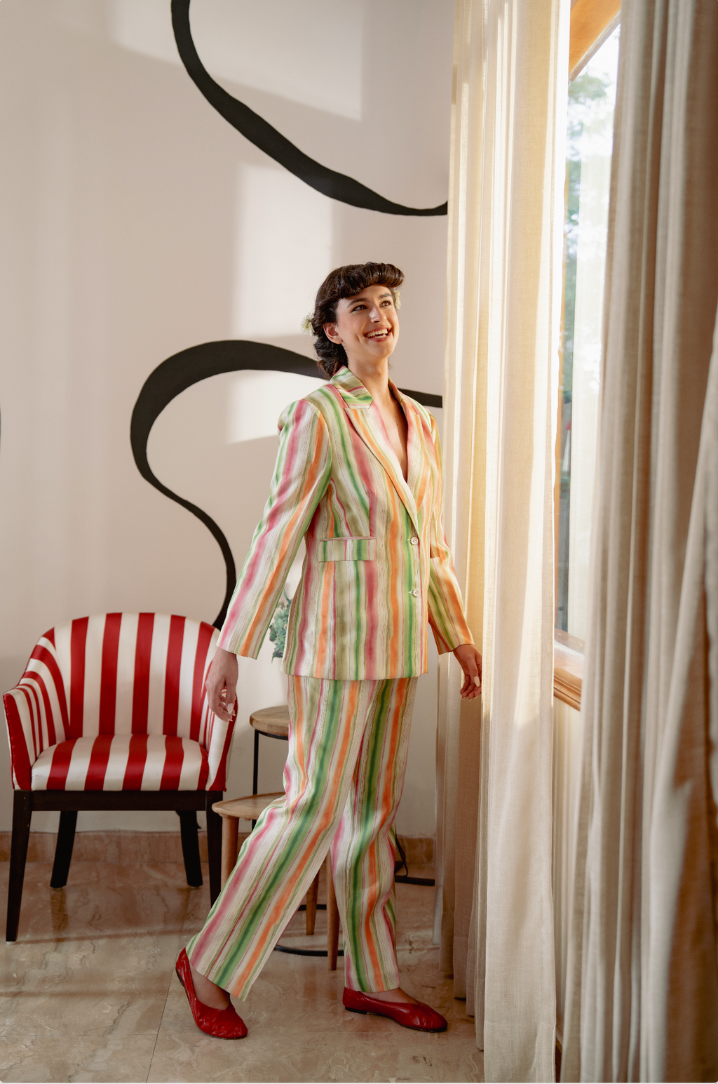 Sorbet Stripes Blazer Set