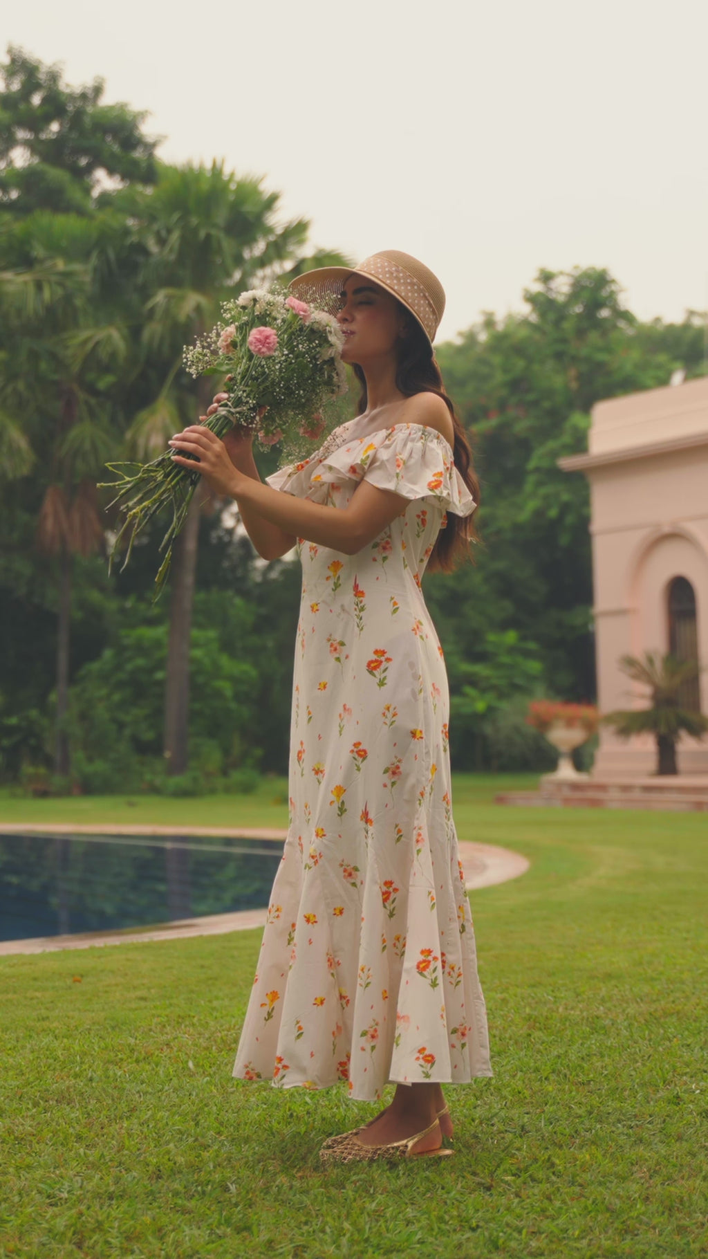 Off Shoulder Meadow Maxi